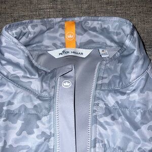 EUC-⭐️Peter Millar golf zip high performance jacket⭐️gray/front camo